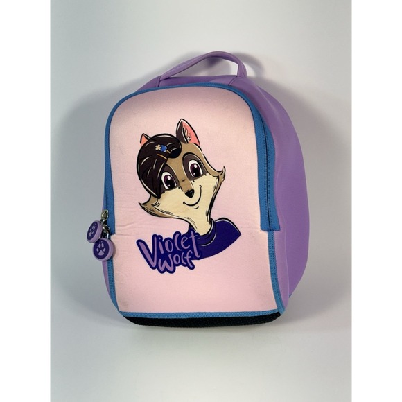 Great Wolf Lodge Violet Wolf Kids Backpack Purple 10x8" Vacation Go Bag Tech - Picture 2 of 11